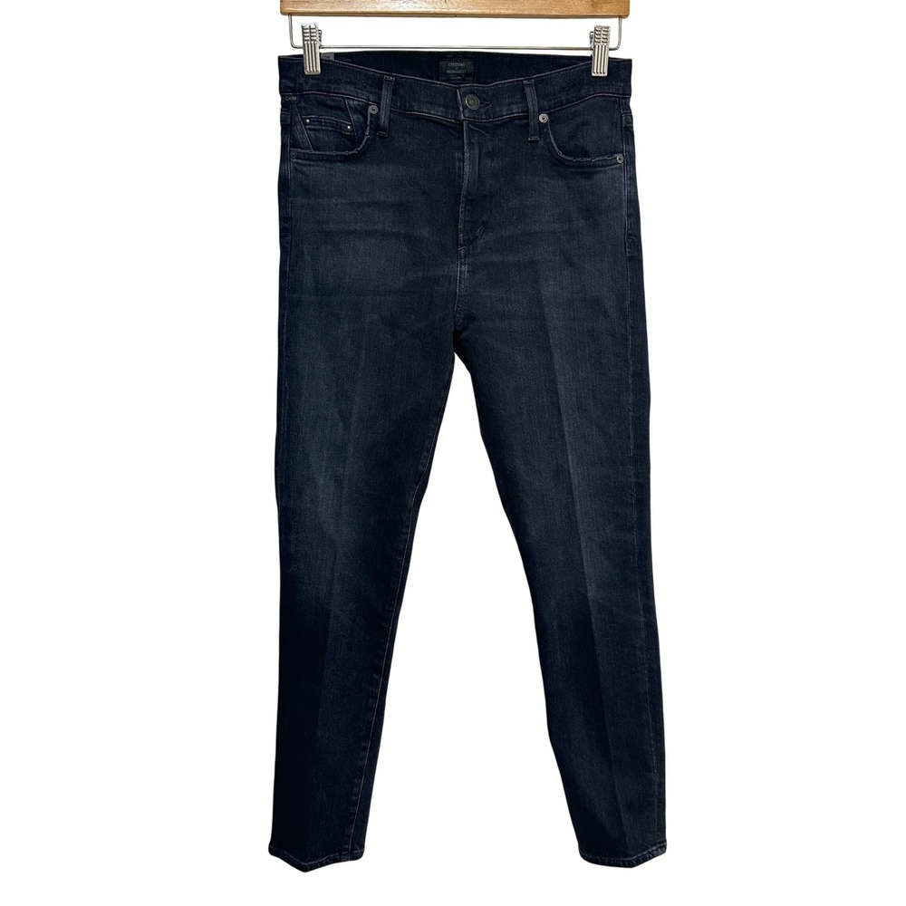 Citizens of Humanity Rocket Crop Jeans Womens 28 Black‎ Mid Rise Slim Leg Grunge